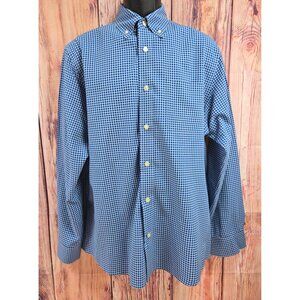 Orvis Mens Blue Gingham Check Long Sleeve Shirt Medium Active Fit